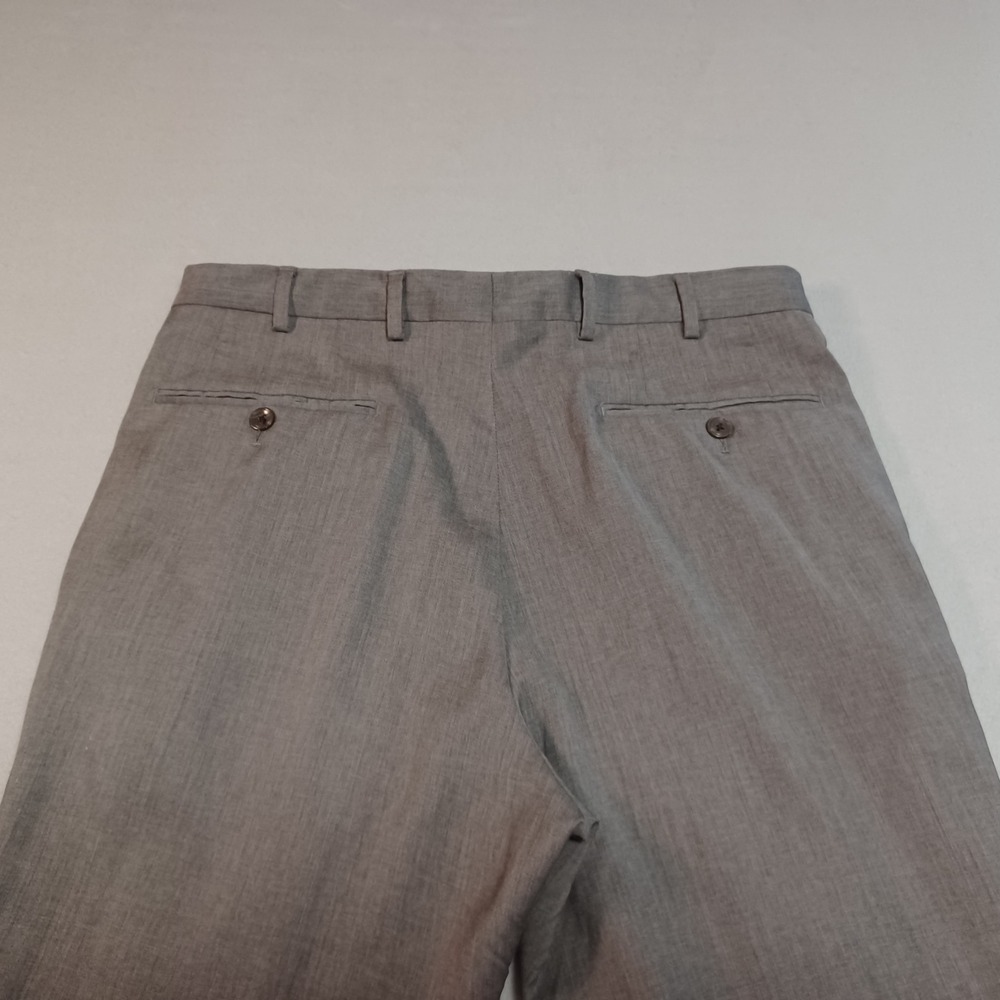 Valentino Mens Grey Wool Flat Front Cuffed Dress Pants Trousers Italy Size 31/31